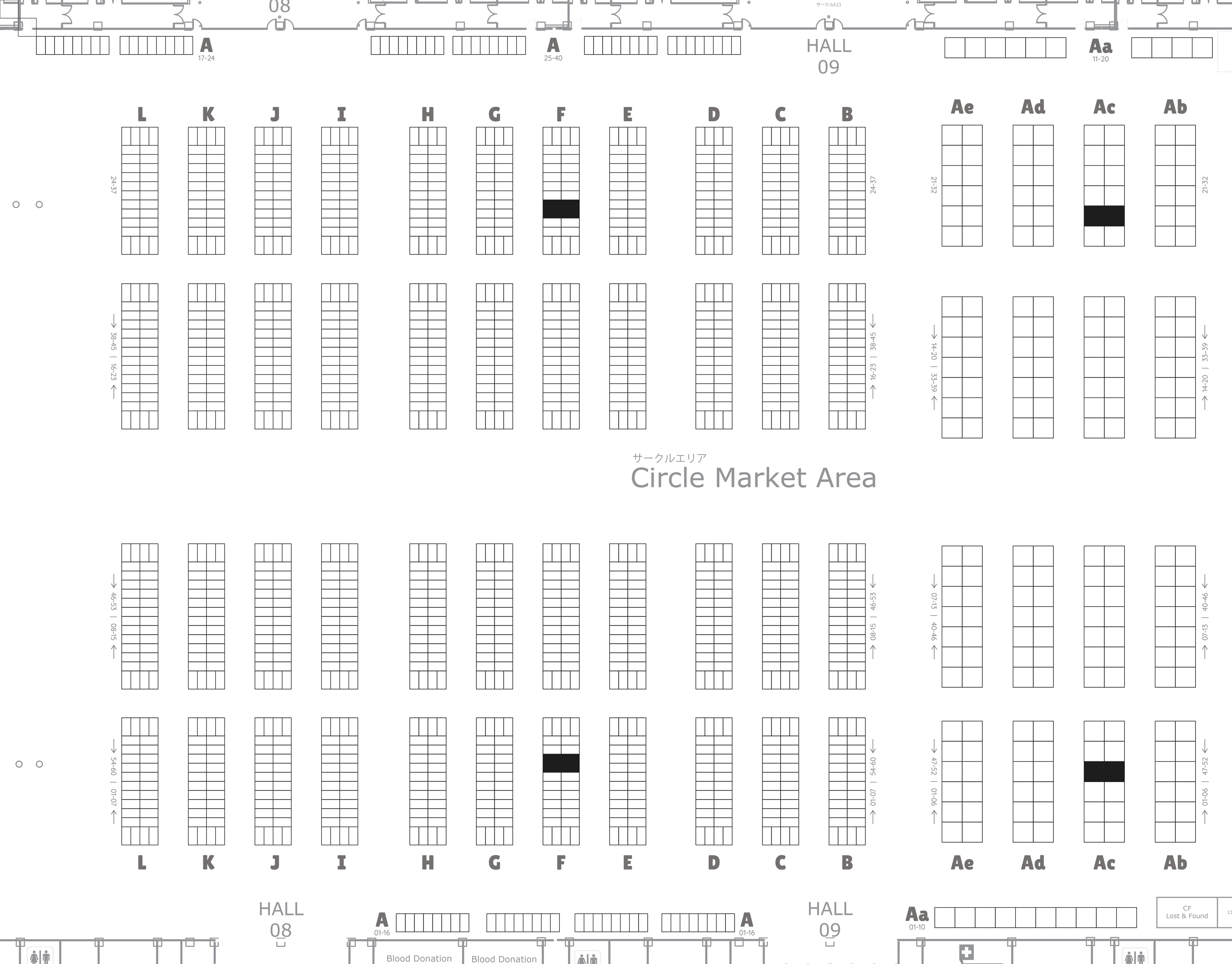 Comic Frontier 19 Interactive Map Floorplan - Stands highlight